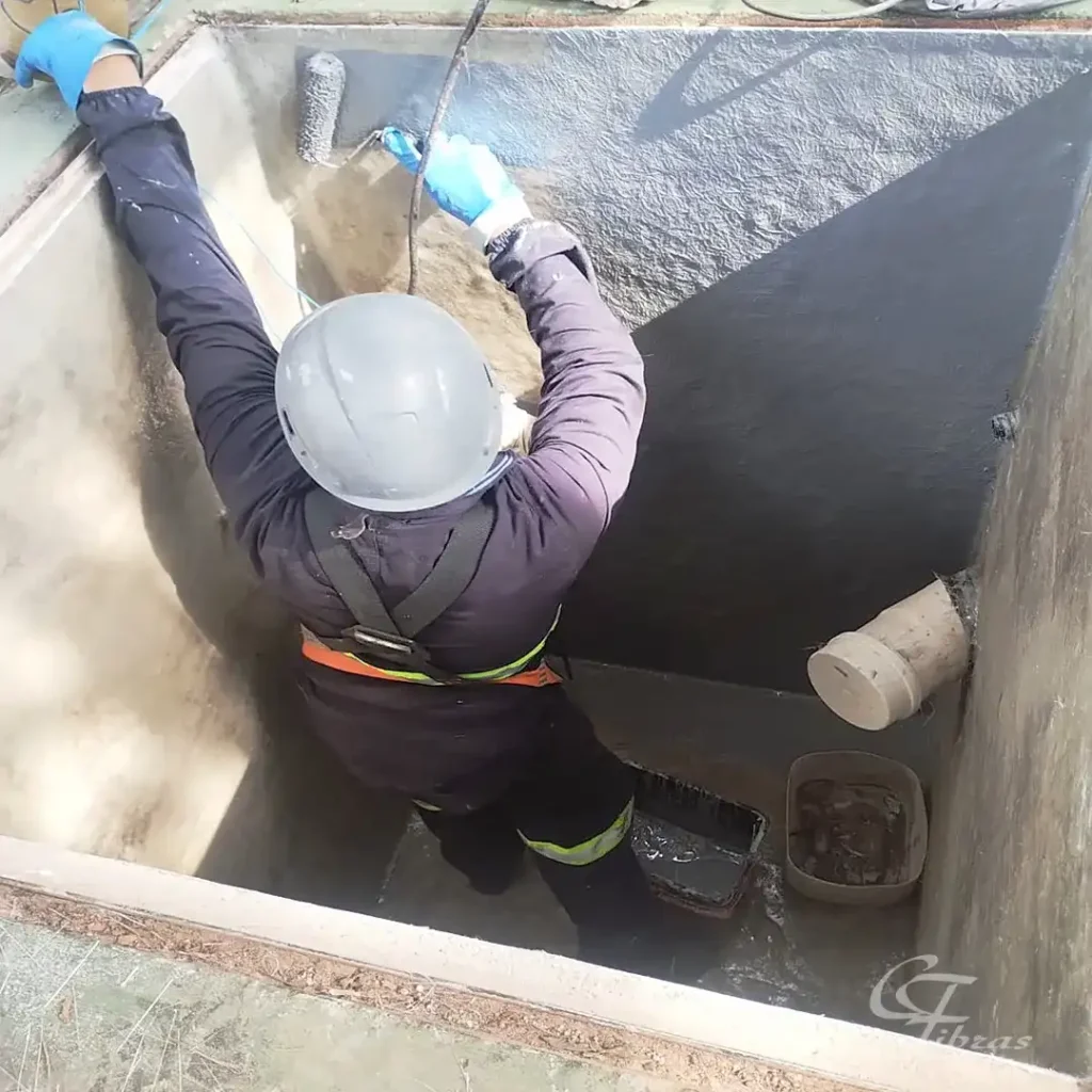 Processo de acabamento de impermeabilização em caixa no subterrânea