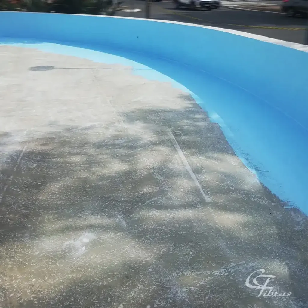 Processo de pintura em chafariz